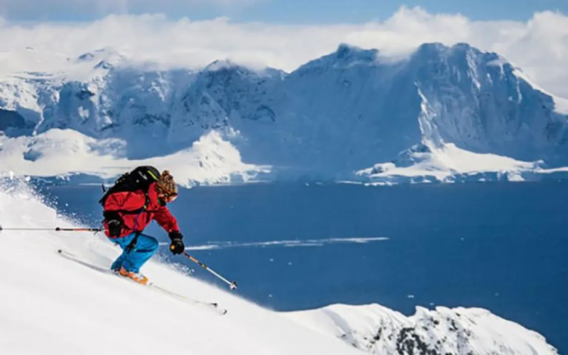skier in Antarctica
