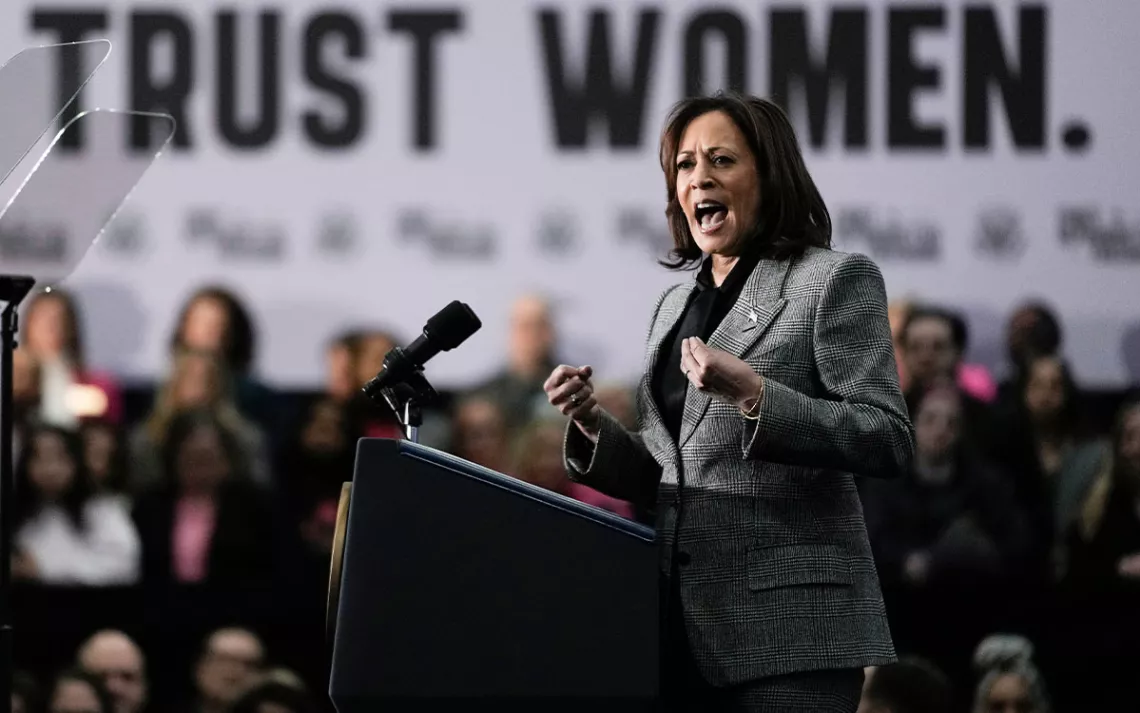 Harris is embracing her position as the Democrats' leading champion for abortion rights in this year's election.