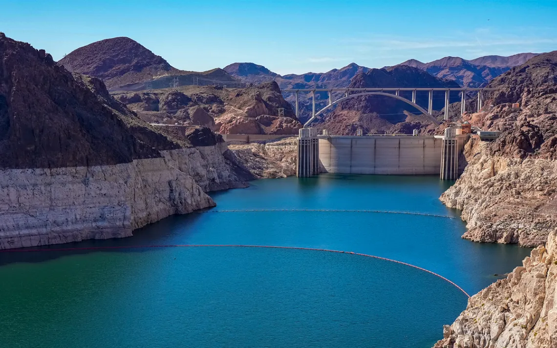  The back of Hoover Dam with Lake Mead
