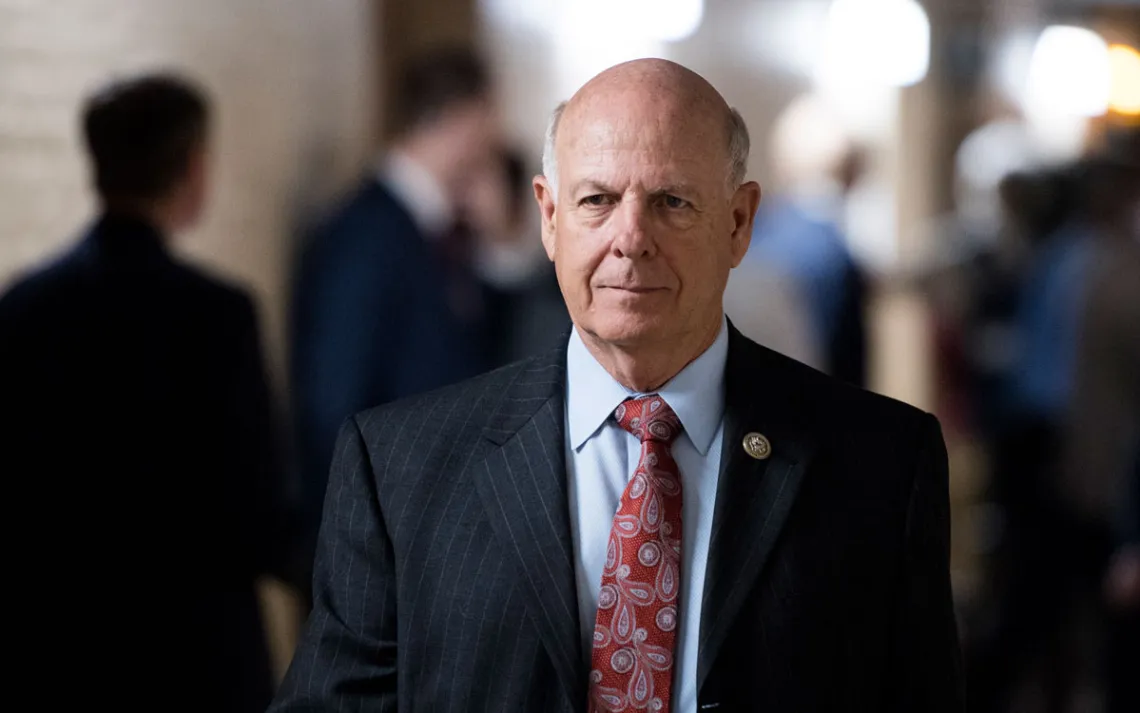 Rep. Steve Pearce, R-N.M., leaves the House Republicans' caucus meeting in the Capitol on immigration reforms on Thursday morning, June 7, 2018. (Photo By Bill Clark/CQ Roll Call) (CQ Roll Call via AP Images)