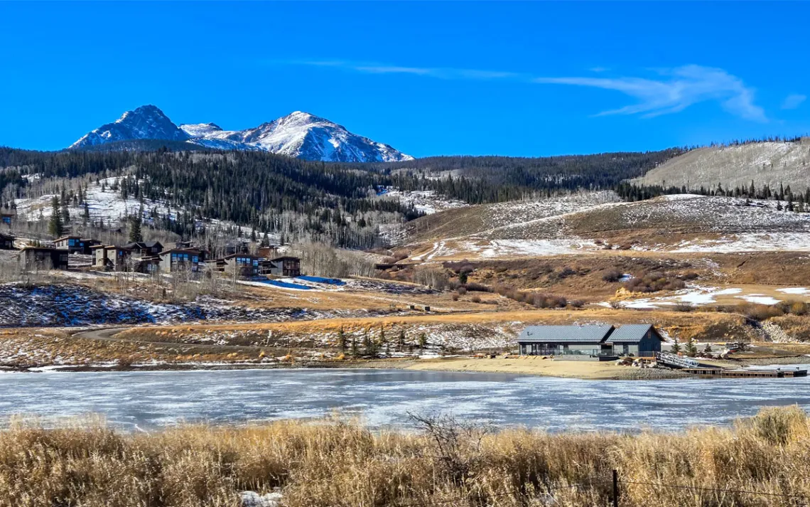 Sparse patches of snow highlight the dry conditions in Colorado