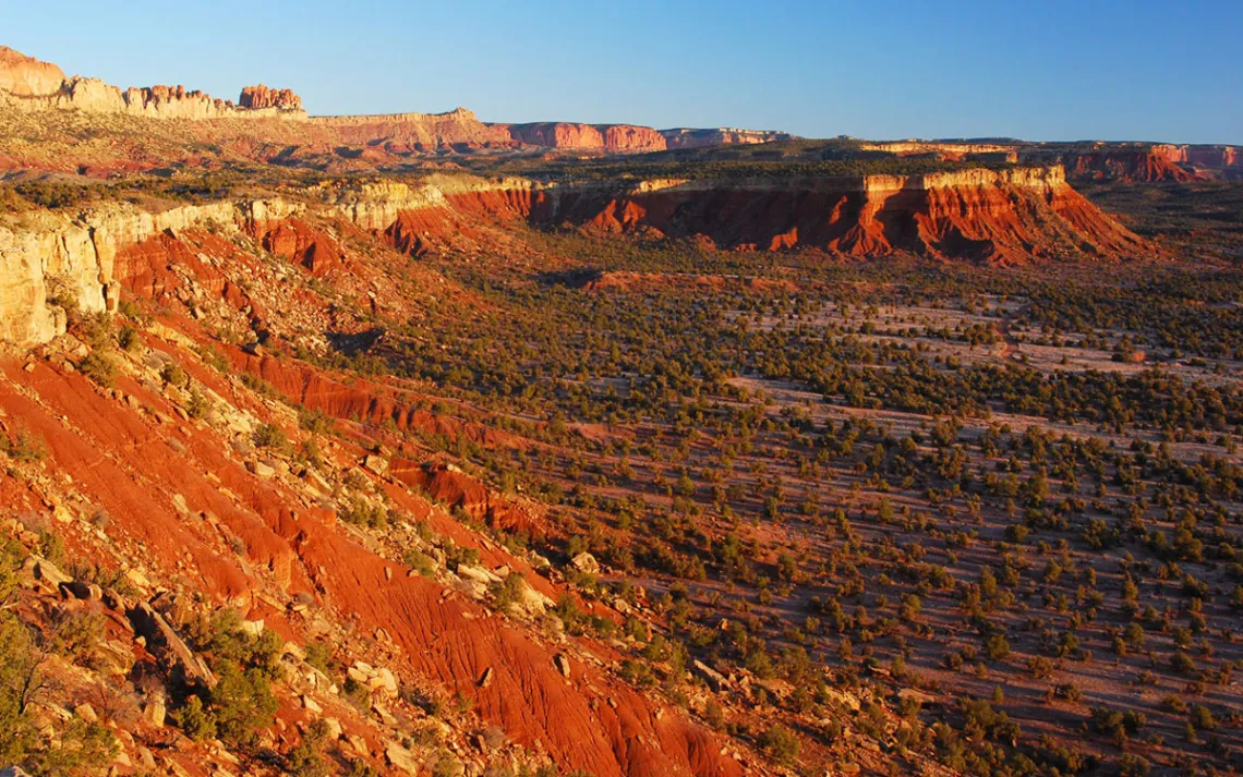 A sweeping aerial photo of Grand Staircase Escalante National Monument