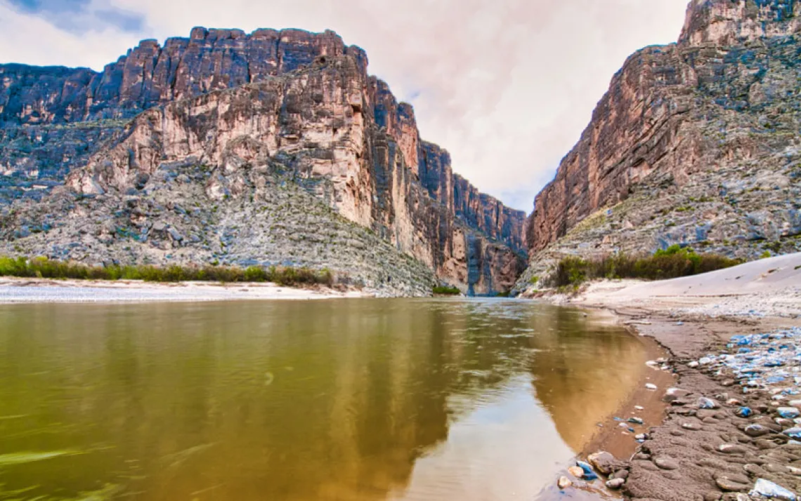 A view of the Rio Grande and Santa Elena Canyon in Big Bend National Park
