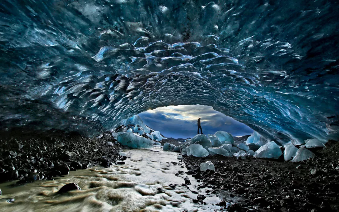 Fjallsjokull glacier ice cave, Iceland