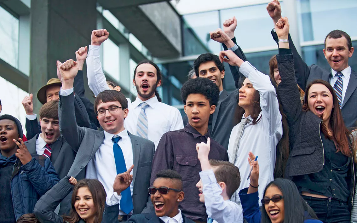 The Our Children's Trust plaintiffs and allies at the federal courthouse in Eugene, Oregon.