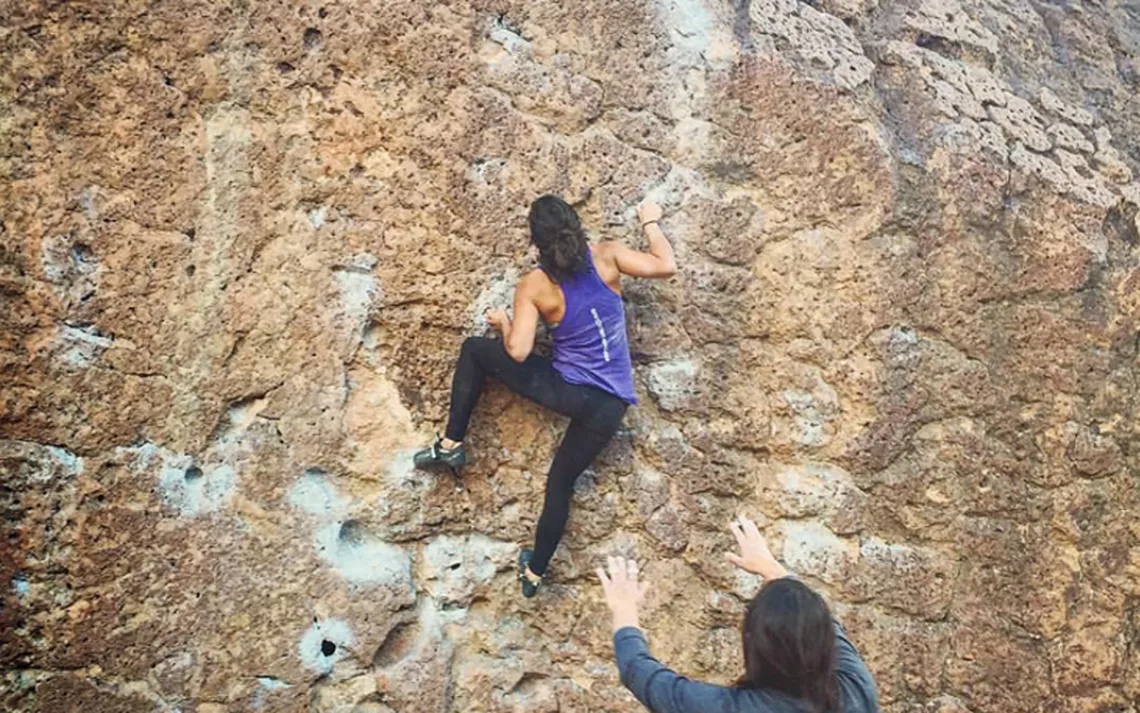 Bethany Lebowitz climbing