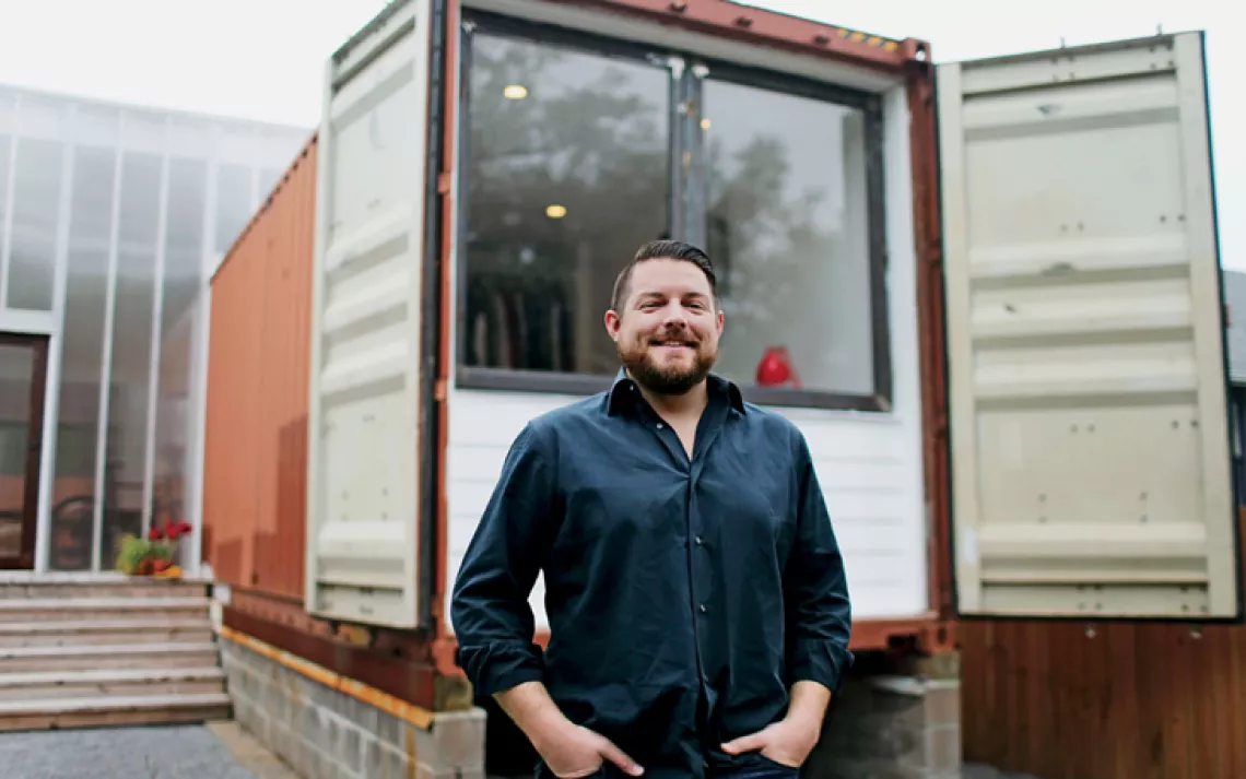 Seth Rodewald-Bates creates a home with two shipping containers.