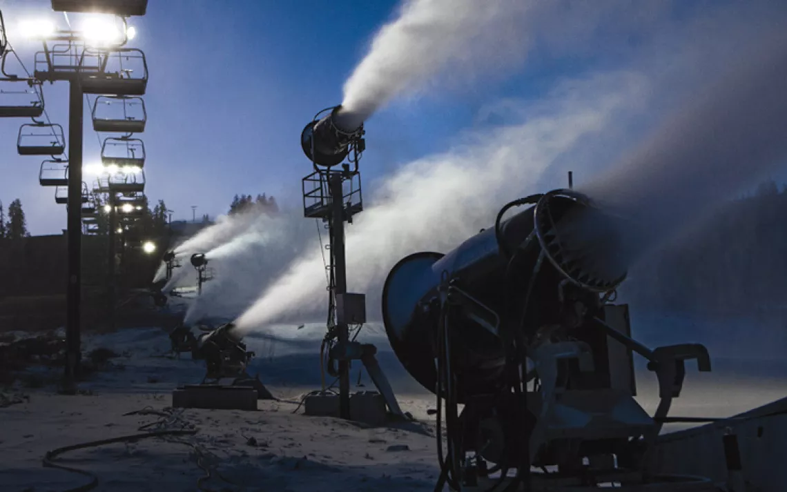 In a warming world, ski resorts can only stay  in business by “cannibalizing the climate.”