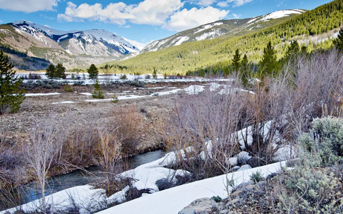 Colorado's Eagle River flows from Tennessee Pass through historic Camp Hale.