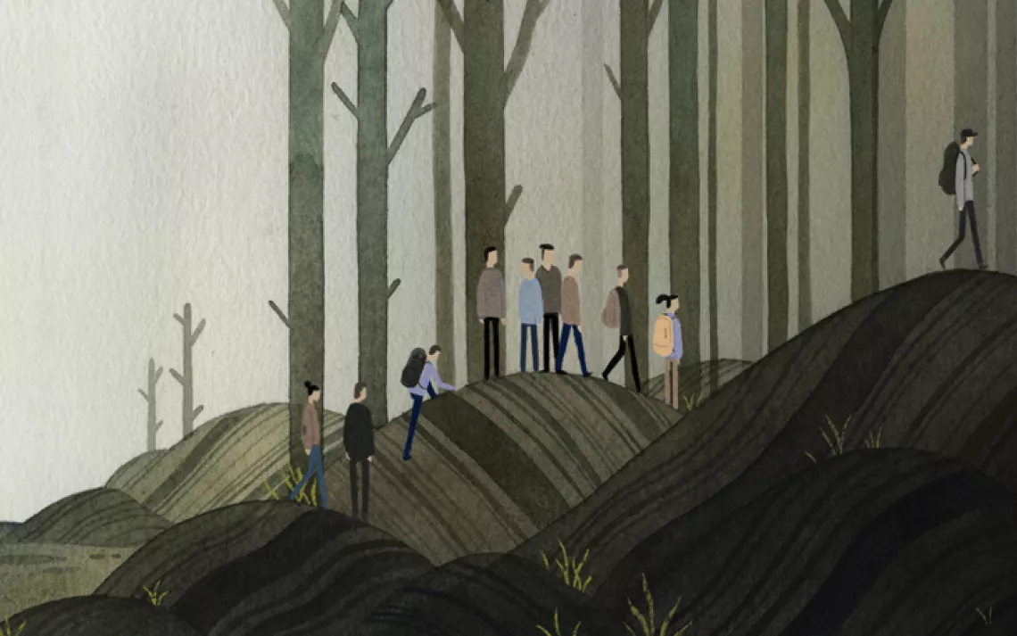 A biology professor at an Appalachian college takes his students to Stone Mountain Wilderness.