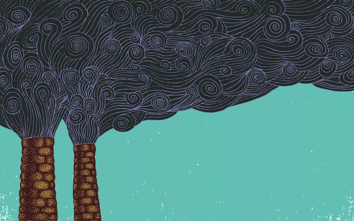 Power Plant fumes drawing