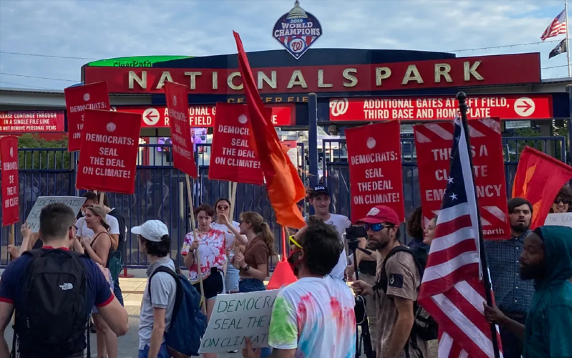 Climate Change Protesters Disrupt Congressional Baseball Game | Sierra Club