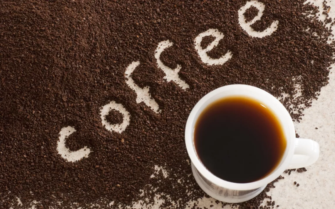 coffee cup, coffee grounds