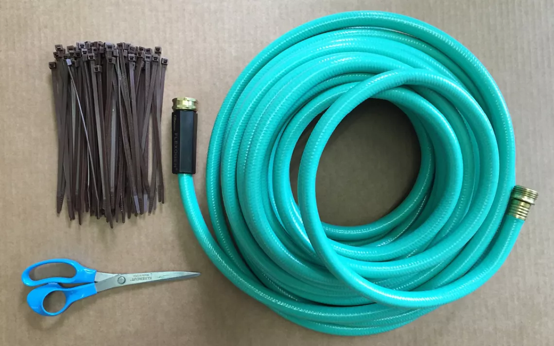 Repurpose: Garden hose to basket