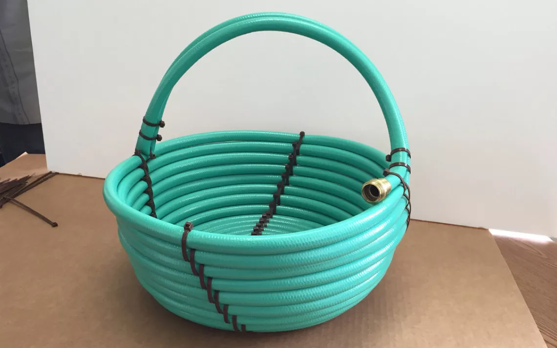Repurpose: Garden hose to basket