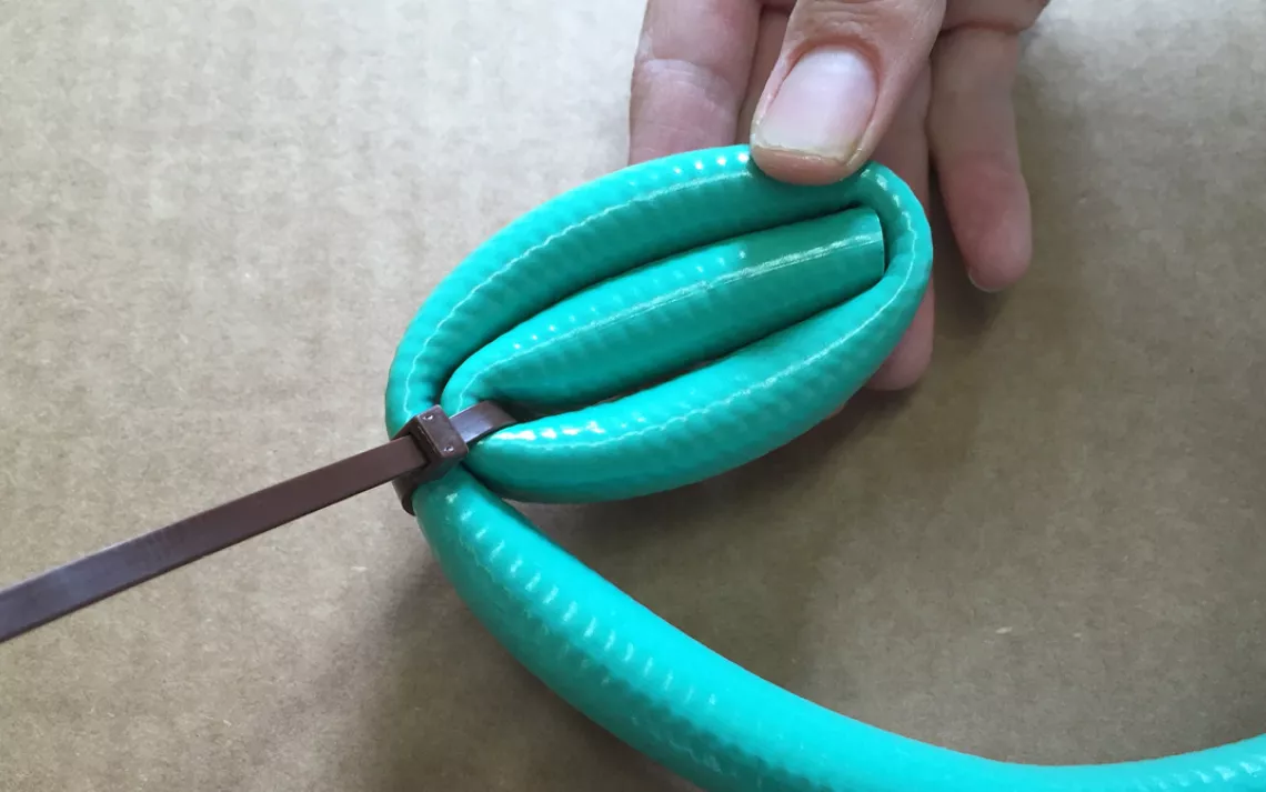 Repurpose: Garden hose to basket