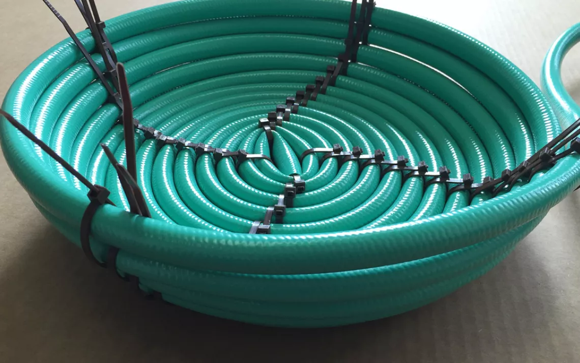 Repurpose: Garden hose to basket