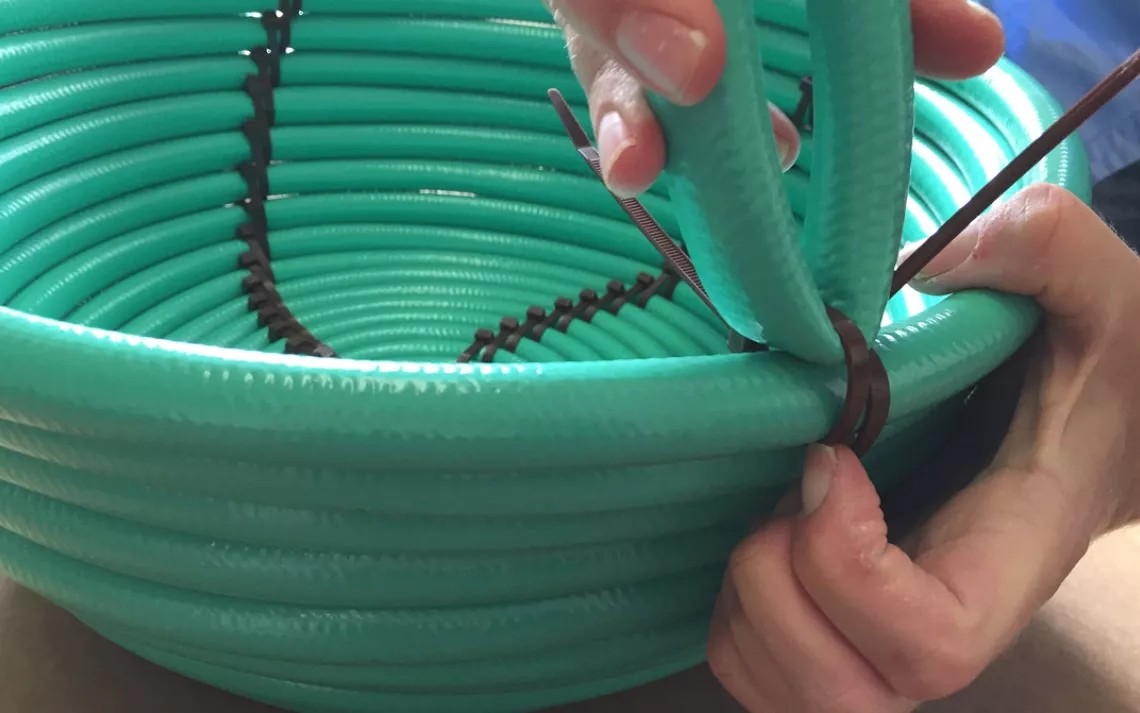 Repurpose: Garden hose to basket