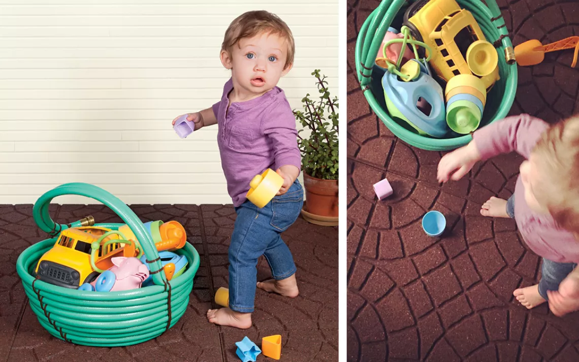 Repurpose: Garden hose to basket