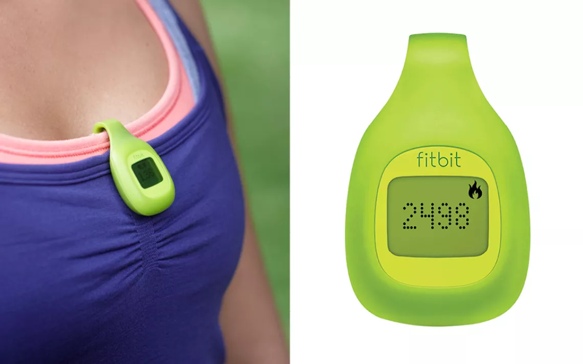 Fitbit Zip clips to your belt and calculates your steps and calories.