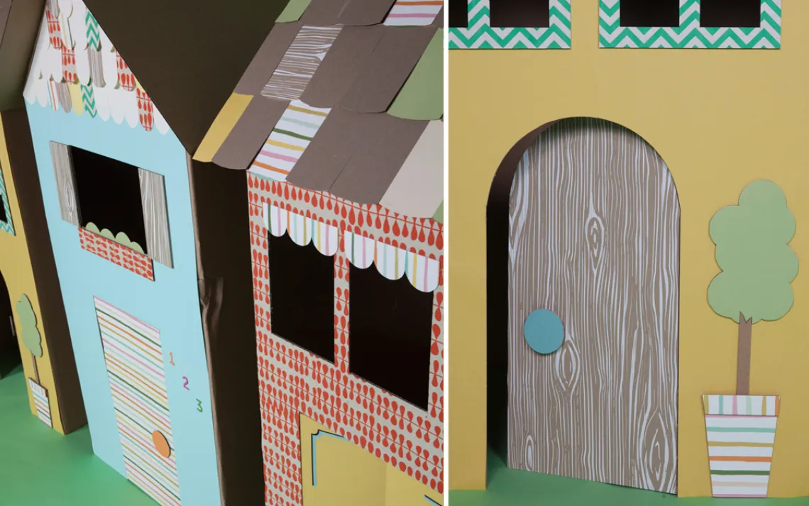 Apply any other decorations (e.g., window panes, plants, or address numbers).