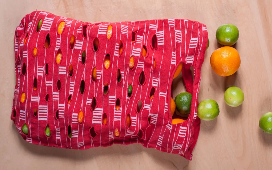Make your own t-shirt produce bag.