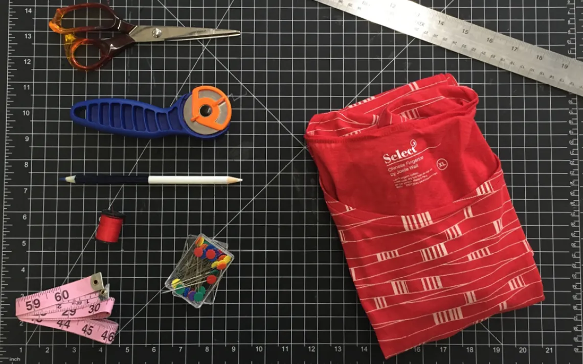 This is what you'll need for your t-shirt produce bag. 