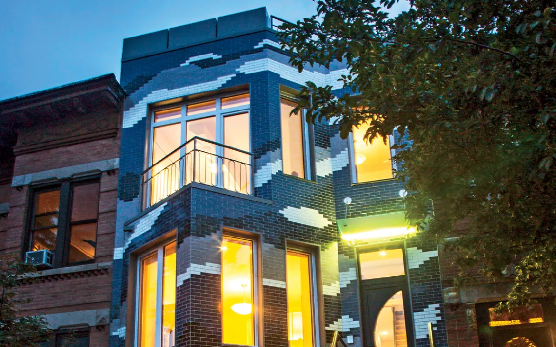 While critics call the facade "Lego-like," owner-architect Thomas Paino calls it "cloud-inspired"