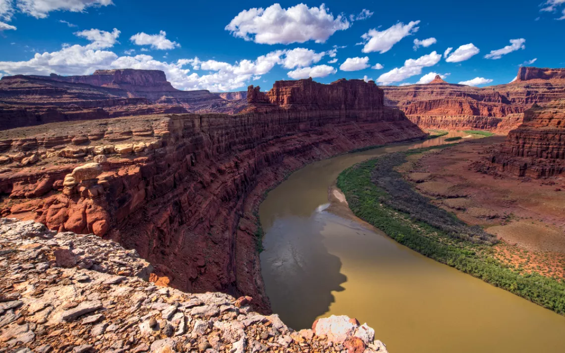 The Colorado River's Gooseneck in the Greater Canyonlands, Utah. Photo by Jeff Clay/TandemStock.