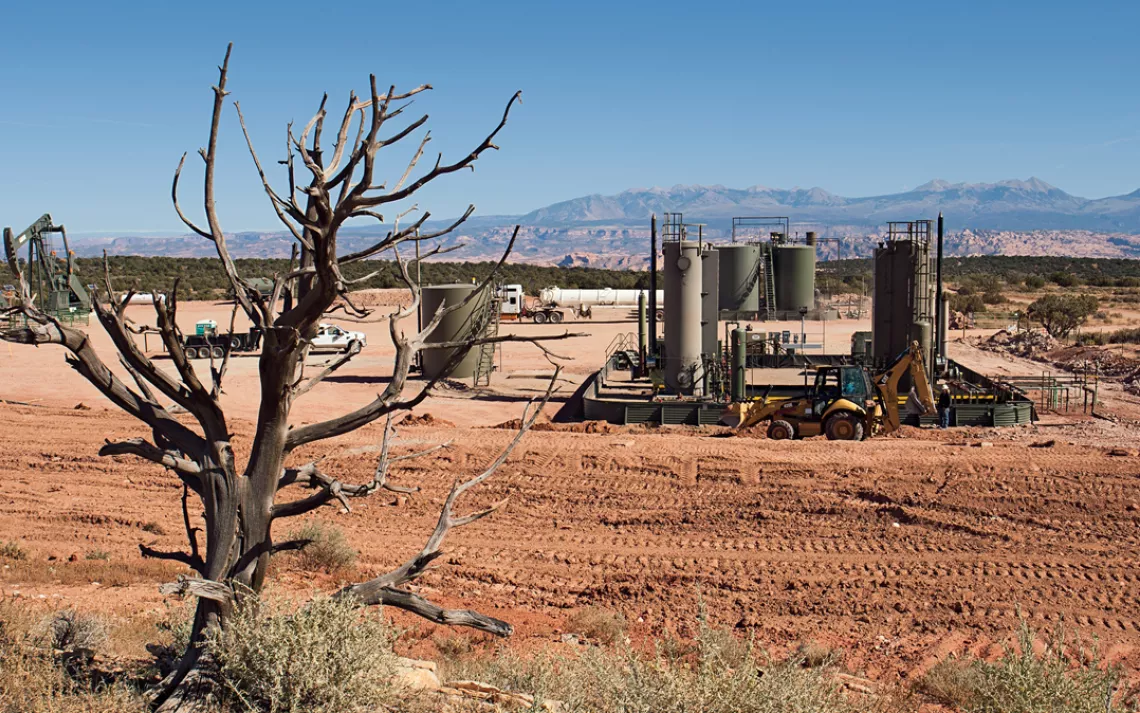 Oil and gas development along Route 313, next to Canyonlands National Park, Utah. Photo by Julian Smith.