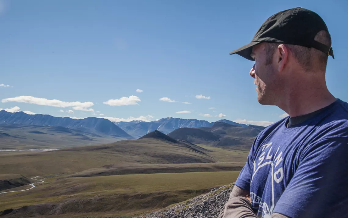 Sierra Club executive director Michael Brune surveys the scene in Alaska's Arctic National Wildlife Refuge.