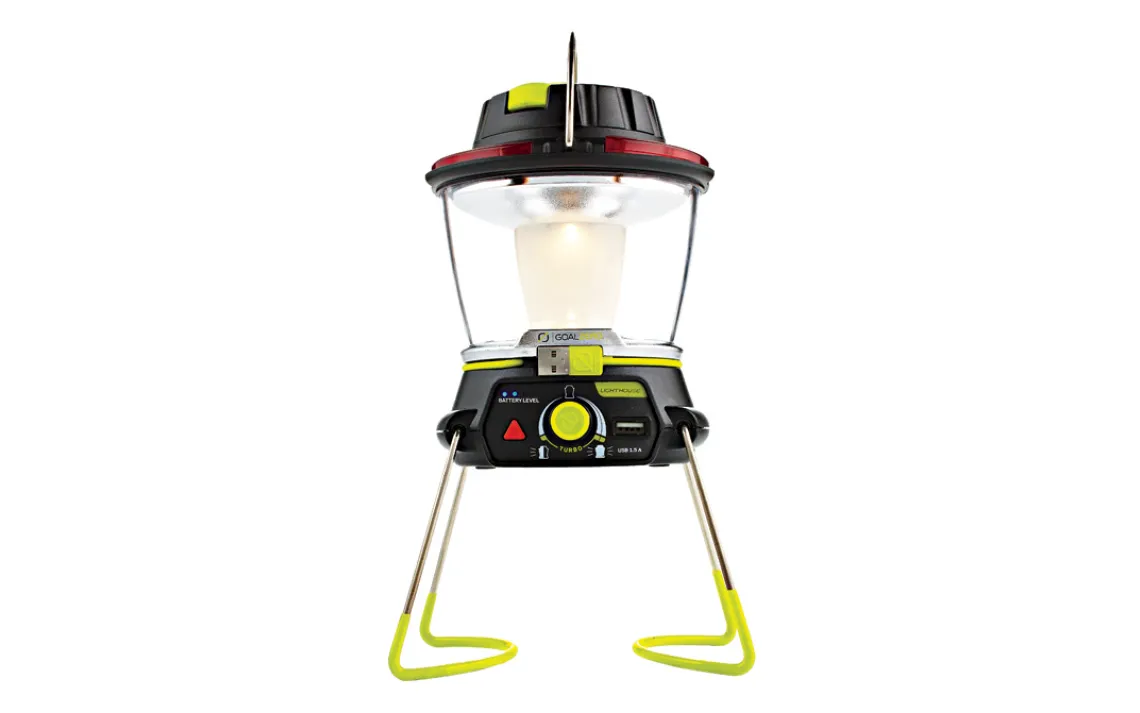 The Lighthouse 250 Lantern from Goal Zero charges with seven hours of sunlight.