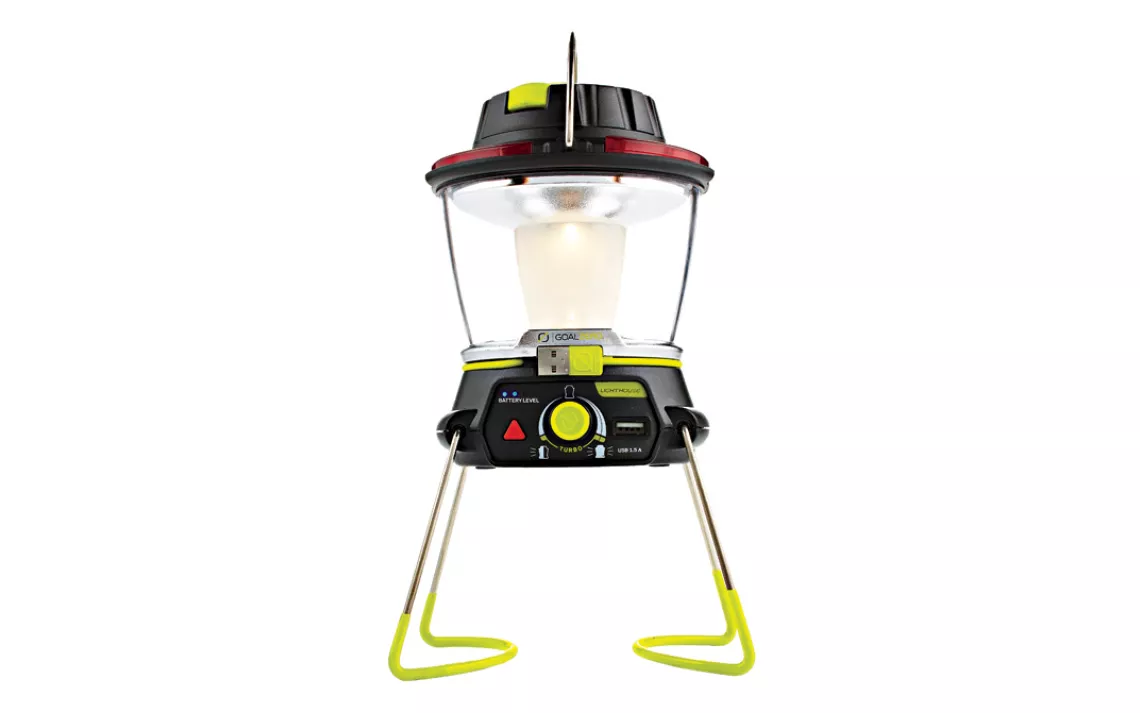 The Lighthouse 250 Lantern from Goal Zero charges with seven hours of sunlight.