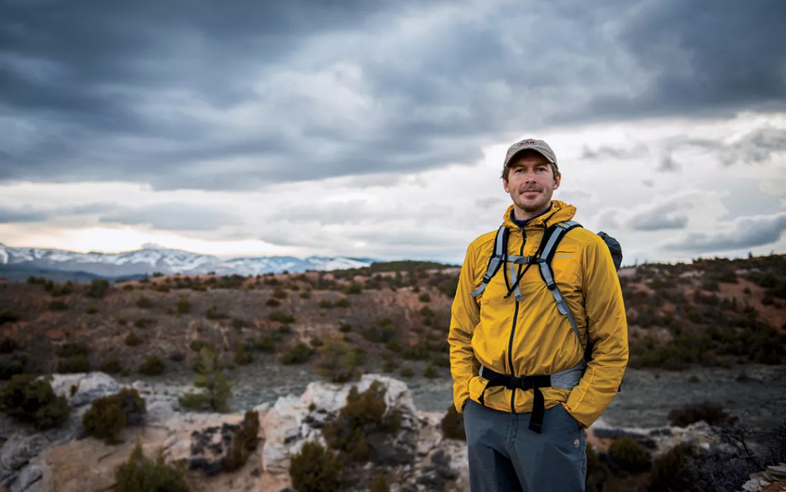 Wilderness-skills instructor Scott Christy at the base of the Wind River Range, Wyoming.
