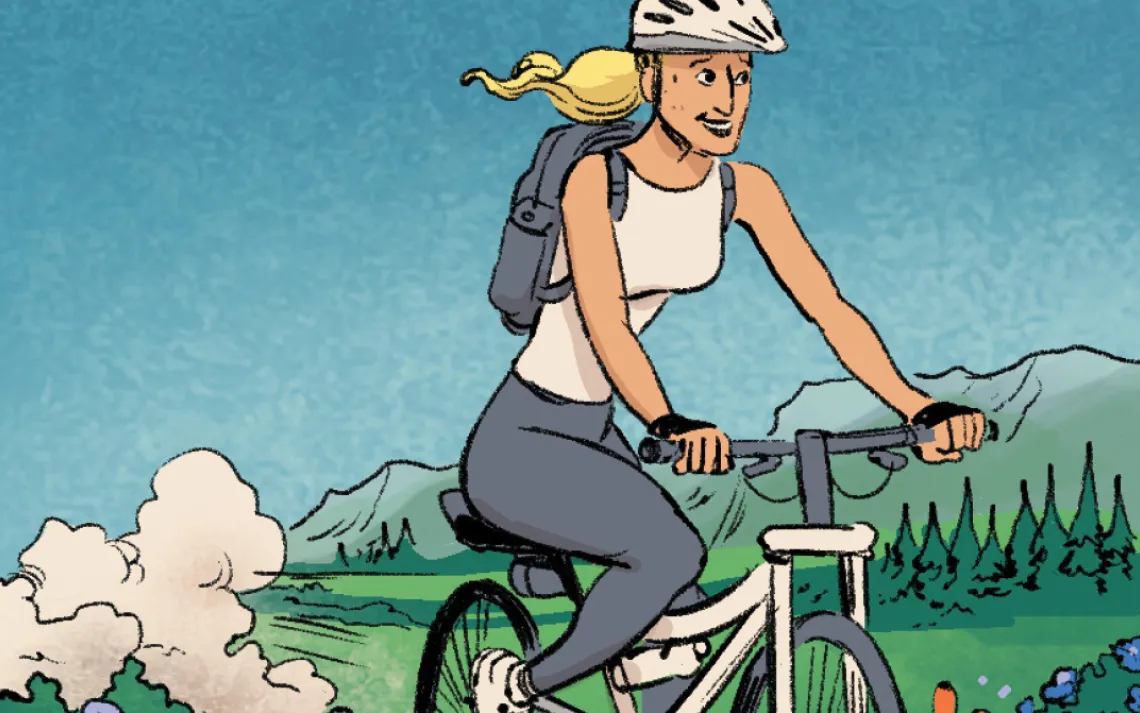 The bear sighed. It looked at the forest, then back at me, and lumbered off into the woods. Once it seemed the bear was gone for good, I lowered my bike and rode back to the trailhead, through a beautiful field full of wildflowers.