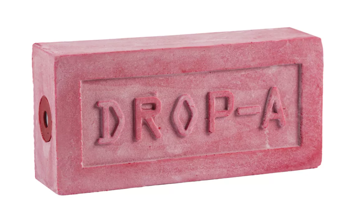 The natural-rubber-and-gel Drop-A-Brick displaces half a gallon of water in your toilet tank, saving about 3,000 gallons a year.
