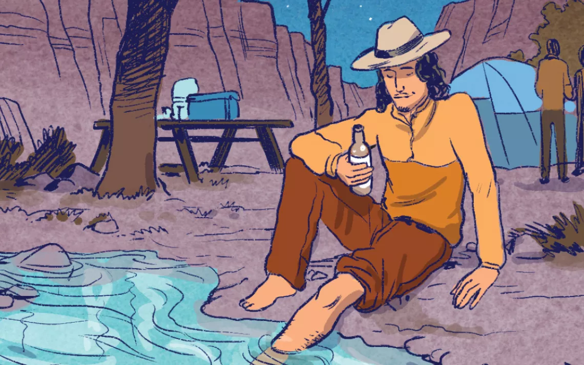 I rested that afternoon, soaking my foot in the icy creek that rushed by our camp.