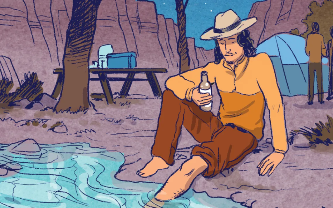 I rested that afternoon, soaking my foot in the icy creek that rushed by our camp.