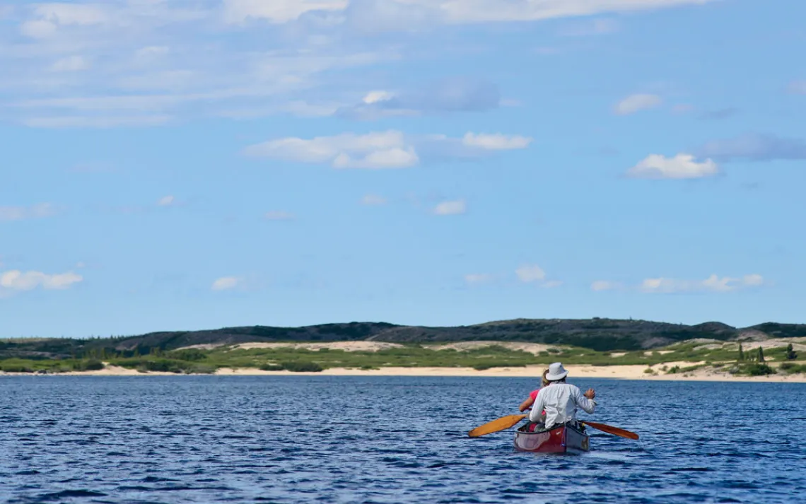 The Nastapoka River, in northern Quebec, bisects a landscape of eskers--serpentine ridges of sand formed by glacial meltwater.