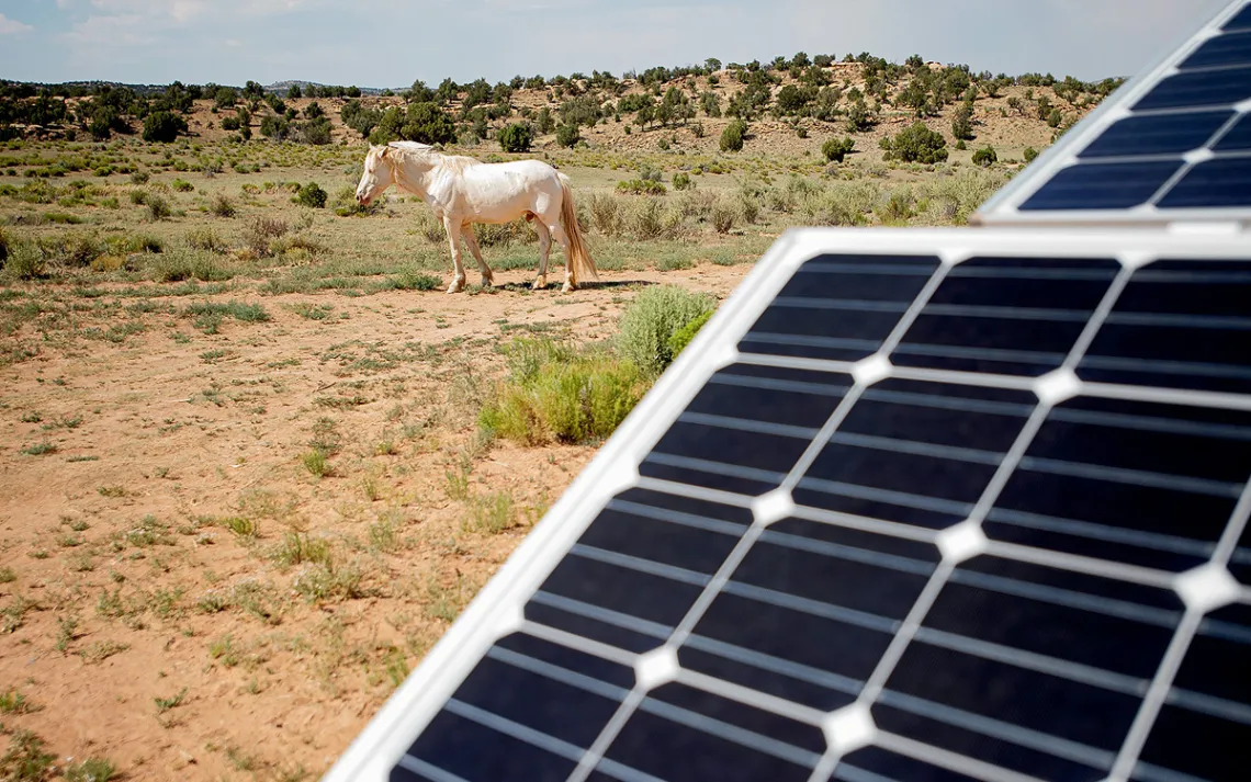 Nicole Horseherder's home is powered by solar energy.