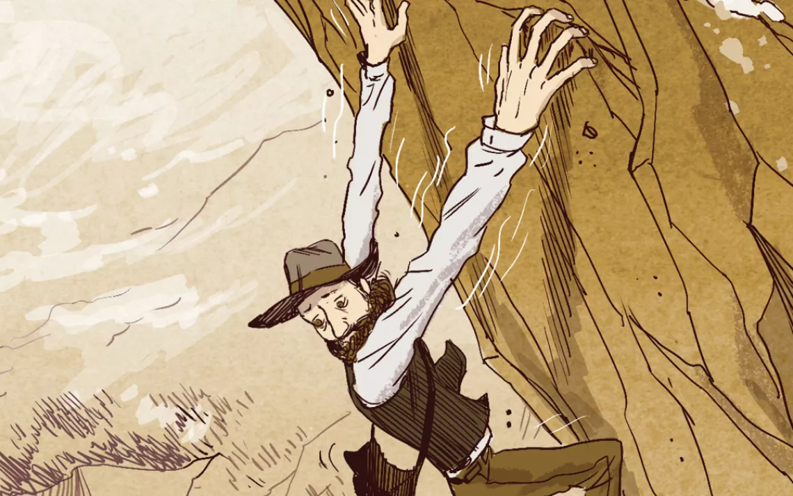 I began to climb. having passed several dangerous spots, I dared not think of descending. My instincts were leading me astray. 