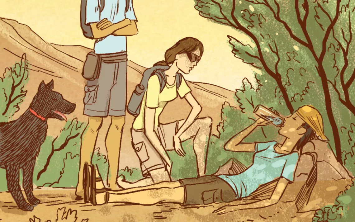 Pam marched me to some shade and made me drink my water.