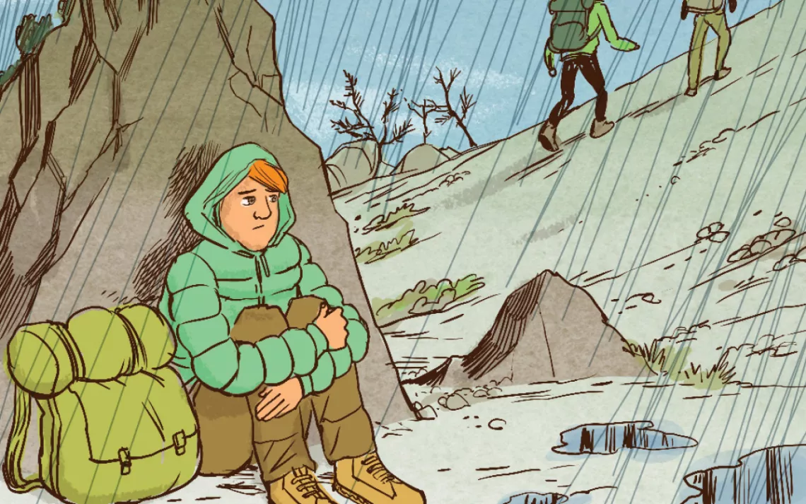 But I was in the minority. Fearing hypothermia, I decided to shelter while they went on. A few minutes later, I heard whooping and hollering above me on the ridge.