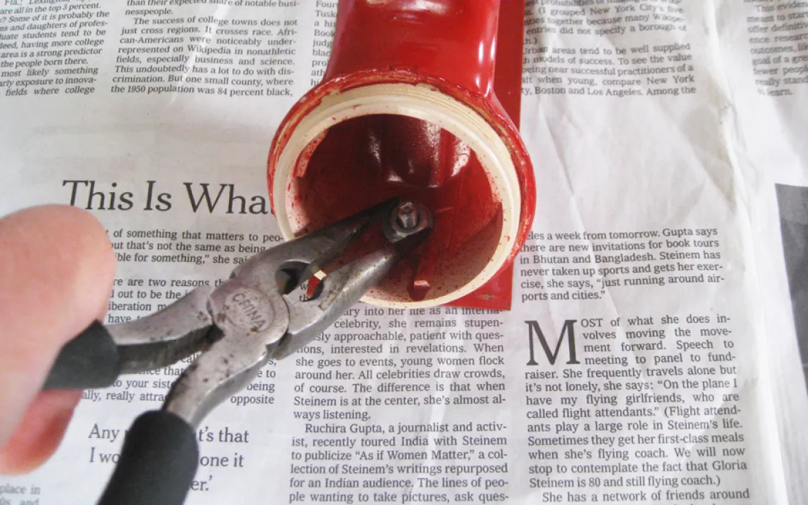 Repurpose Telephone Bookend Step 9