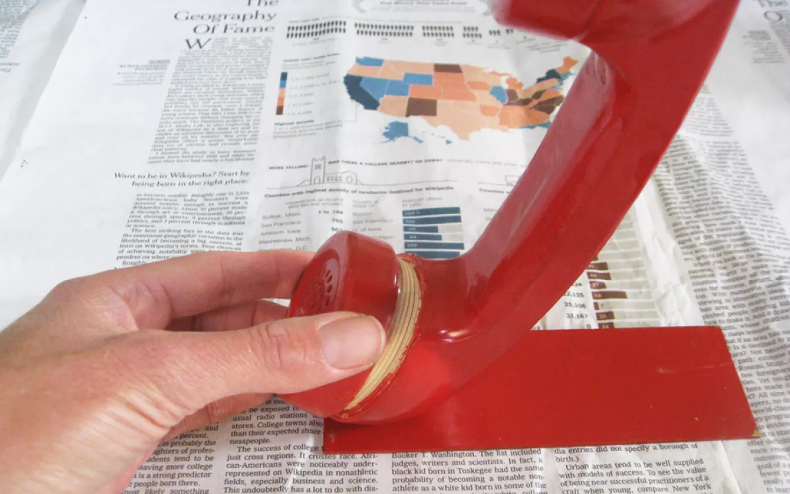 Repurpose Telephone Bookend Step 10
