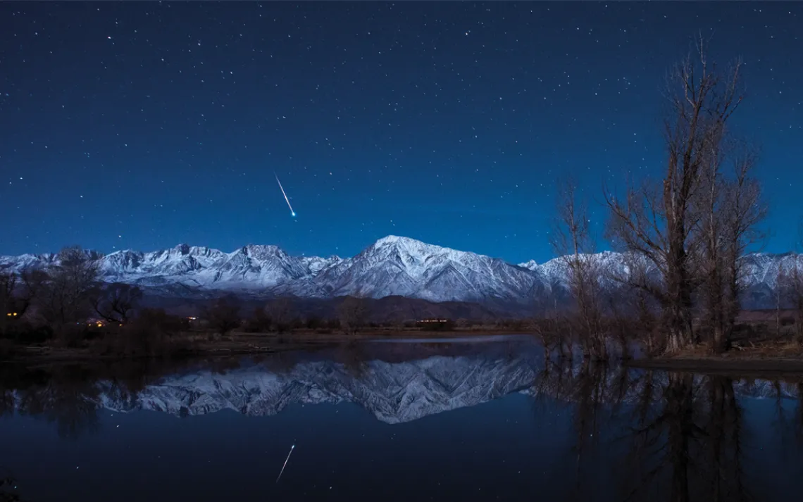 Geminid Meteor Reflection