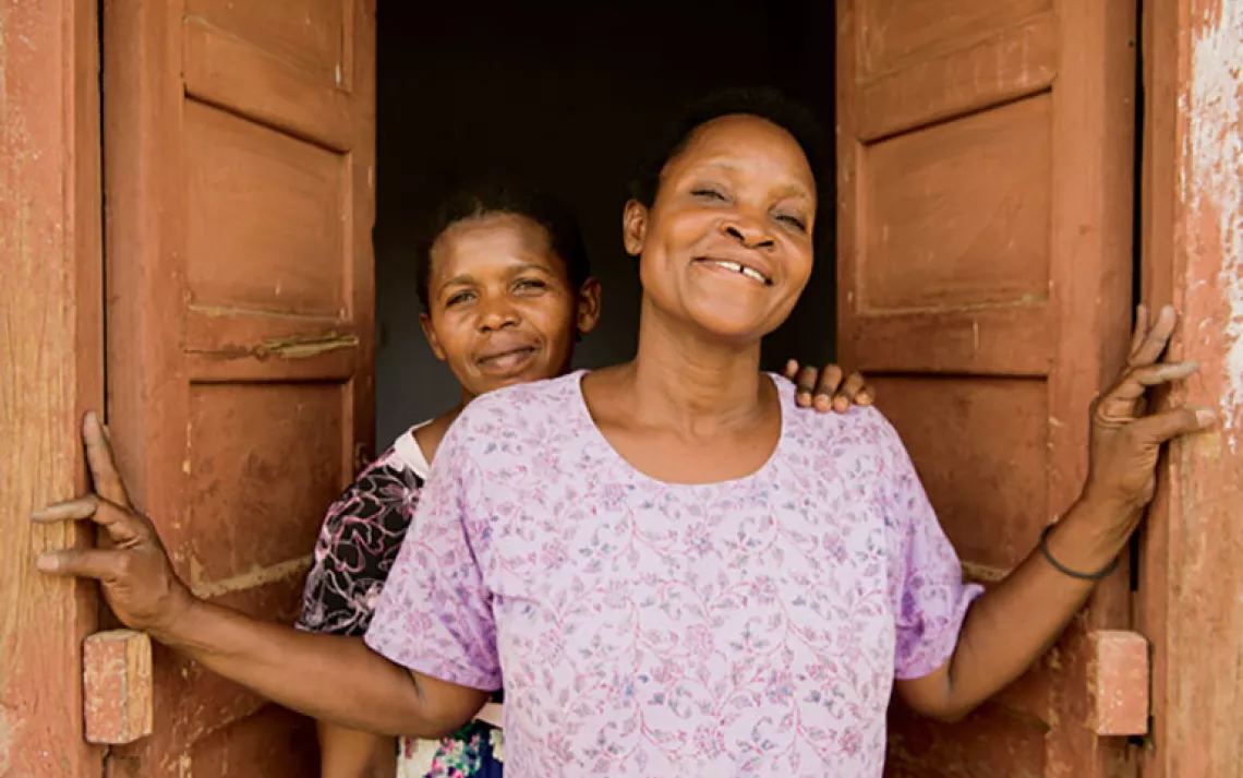 Ugandans Marim Naftebe (left) and Jane Kagoya.