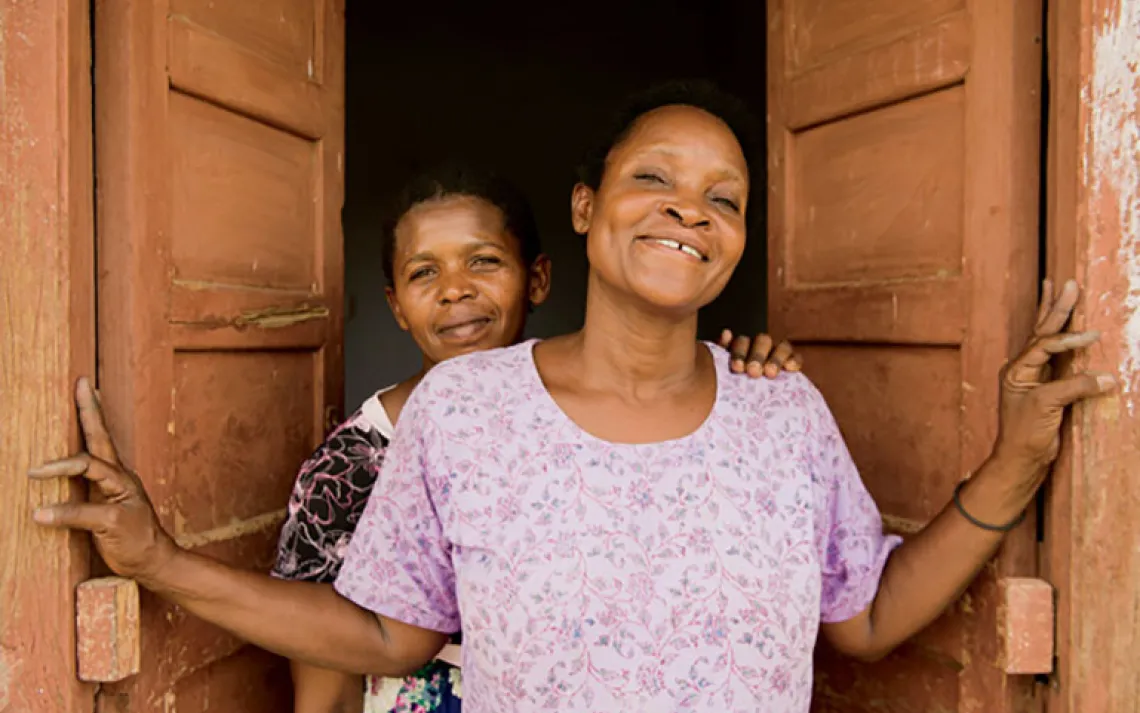 Ugandans Marim Naftebe (left) and Jane Kagoya.