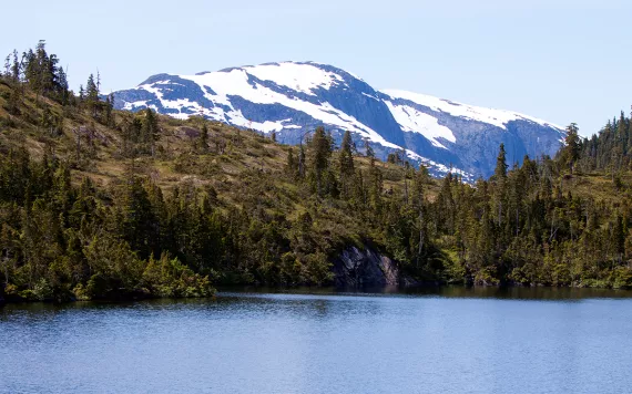 A view of the wilderness in Misty Fjords National Monument, part of the Tongass National Forest