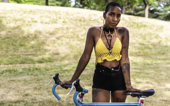 Sara White on the Juneteenth Blackout ride.
